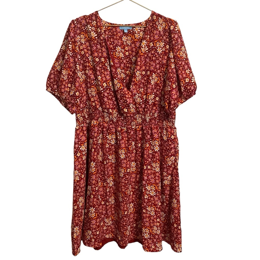 Draper James RSVP Floral Faux Wrap Dress with Pockets Gently Used Size 2X